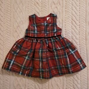 George Red and Green Plaid Kids Holiday Dress